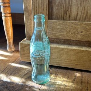 Coca-Cola Classic Teal Glass Bottle 1996 Olympic Spirit